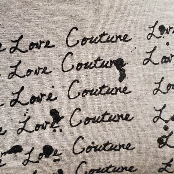 Juicy Couture " Love couture" high slit gray tee - Picture 6 of 13